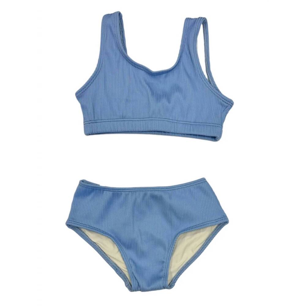 NEW PLANET SEA girls 2-piece ribbed bikini in blue